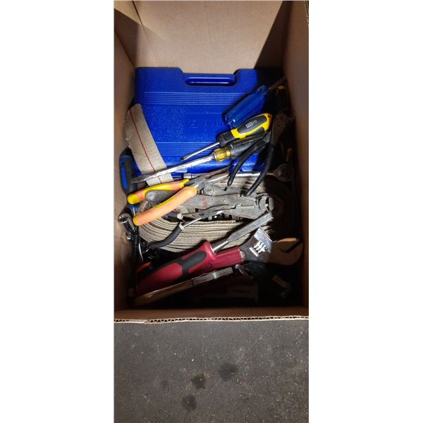 BOX OF ASSORTED HAND TOOLS