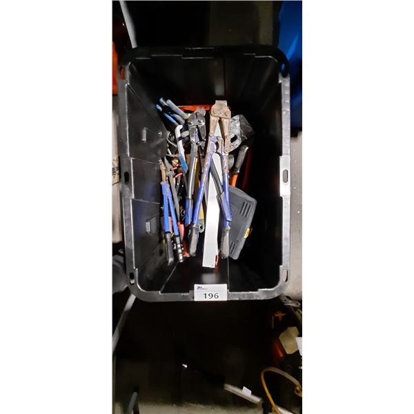 BIN OF ASSORTED OF ASSORTED HAND TOOLS