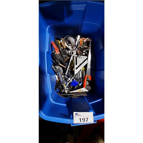 BIN OF ASSORTED OF ASSORTED HAND TOOLS