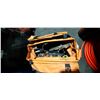 Image 1 : TOOL BAG WITH CONTENTS OF ASSORTED TOOL BELTS, HAND TOOLS, SAFETY LANYARD AND HARNESS