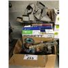 Image 1 : 2 BOXES OF ASSORTED INDUSTRIAL HEAVY DUTY STAPLES, 4 REELS OF SPEAKER WIRE AND MANUAL HEAVY DUTY