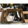 Image 1 : BOX OF ASSORTED DESIGNER WALLETS, CLUTCHES, HAT AND PAIR OF STEREO HEADPHONES