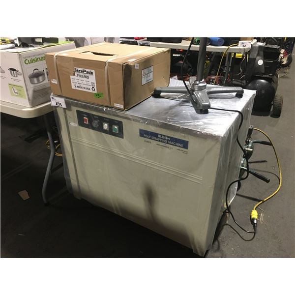 Poly Banding Machine ULINE H-2079 SEMI-AUTOMATIC POLY STRAPPING MACHINE WITH BOX OF POLY ...