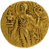 Image 1 : Extremely Rare Gold Dinar Coin of Samudragupta of Scepter type of Guptas.