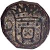 Image 1 : Copper Bazaruco 1680 AD (Inverted date) Coin Pedro II of Diu of Indo-Portuguese.