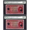 Image 1 : PMCS Graded 63 UNC Cancelled Cinquenta (Fifty) Rupias Banknotes of Banco Nacional Ultramarino of Por