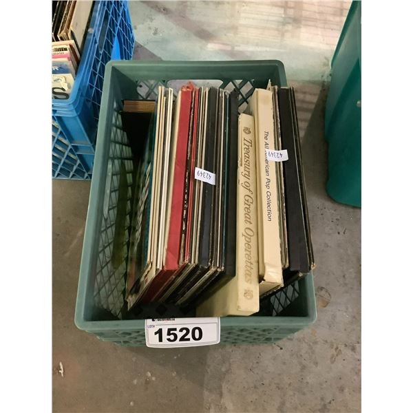 BIN OF ASSORTED VINYL RECORDS