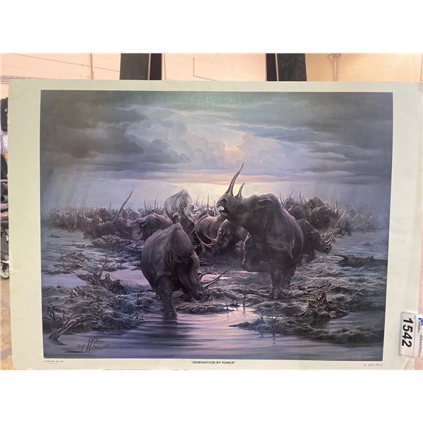 JOHN PITRE PRINT TITLED "DOMINATION BY POWER" 1973