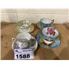 Image 1 : 4 BONE CHINA TEACUPS WITH SAUCERS, BRANDS INCLUDE; CASTLE, CLARE, PHOENIX AND MORE