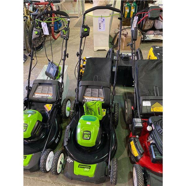 *TESTED WORKING* GREENWORKS PRO 21" 80VOLT LITHIUM LAWNMOWER WITH BATTERY, AND CHARGER