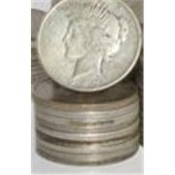 Lot  of 10 Peace Silver Dollars