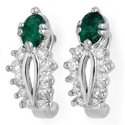 0.85 ctw Diamond Emerald Earrings