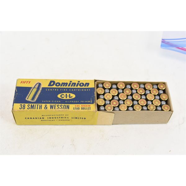 50 Rounds CIL Dominion 38 S&W Ammunition