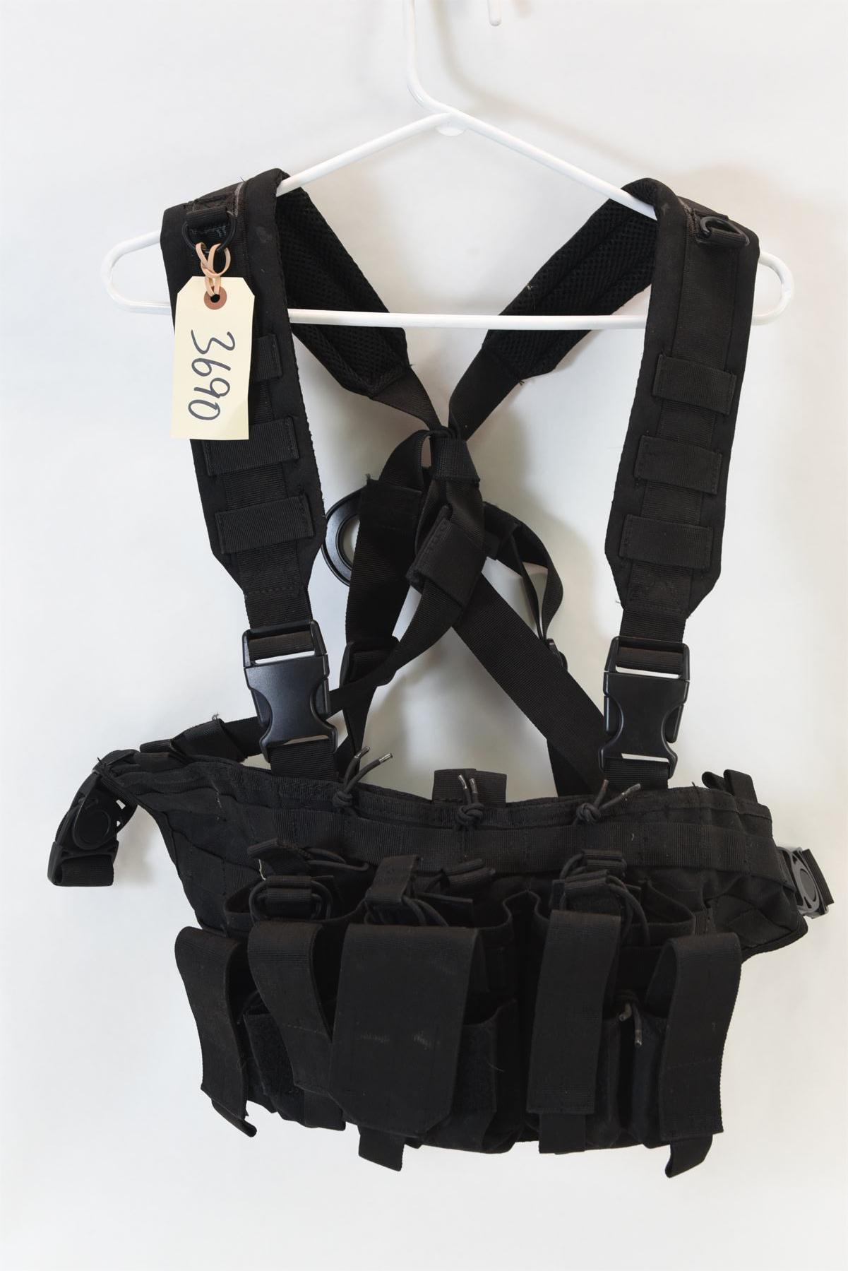 Black Tactical Chest Vest Rig