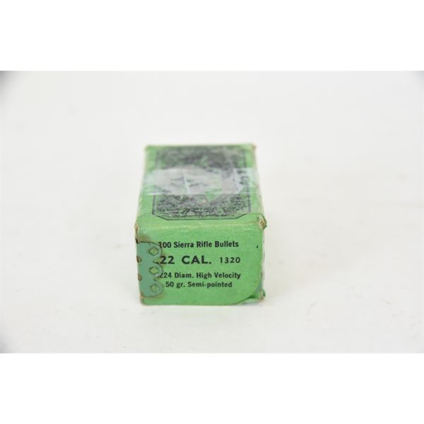 Open Box 102 Sierra .22 Caliber .224 50gr Semi-Pointed Bullets