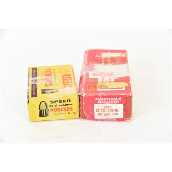 Open Boxes 8 Hornady 30 Caliber .308 Spire Point 180gr & 34 Speer ...