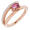 Image 1 : *Pink Tourmaline and Diamond Ring