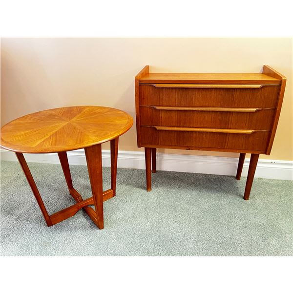 Wooden Side table and 3 drawer end table