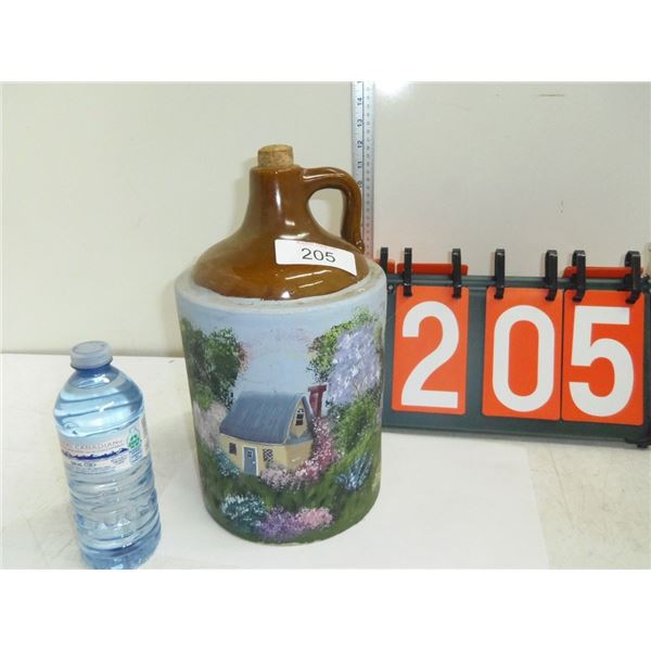 Vintage Jug With Hand Painted Farm House