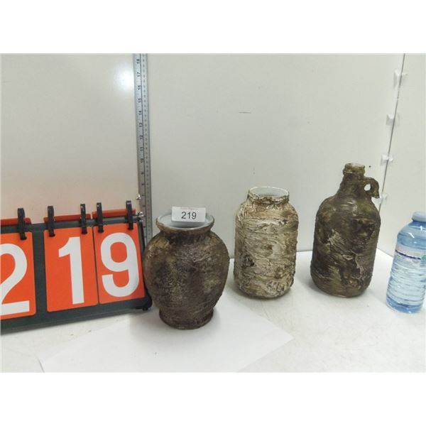 3 Painted Vases
