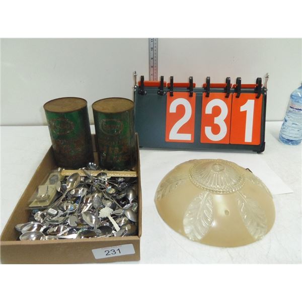 Misc Spoons/oil Cans/Lamp Shade