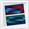 Image 1 : Victor Vasarely- Heliogravure Print "Tridim (T, TT)"