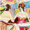 Image 2 : Isaac Maimon, "Spring Time Café" Hand Signed Original Acrylic Painting on Canvas with Certificate of