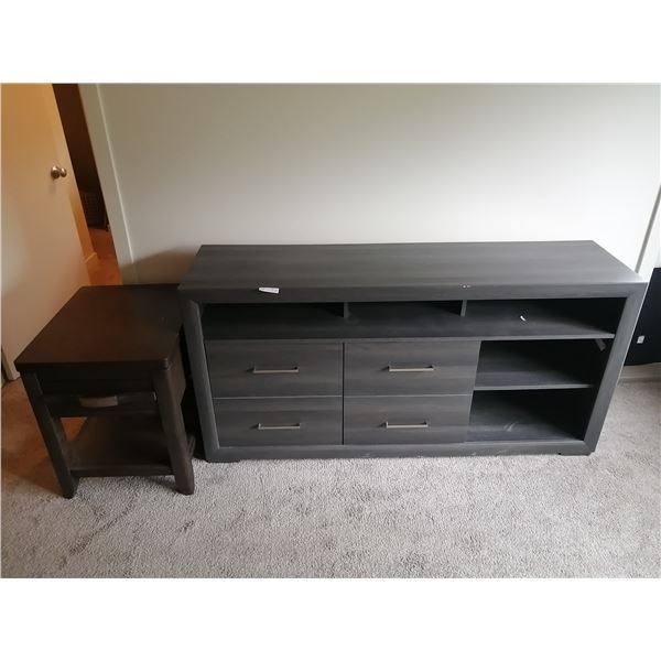 Wooden Entertainment Unit and Side Table