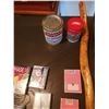 Image 4 : Historical Books, Vintage Metal Tins, Assorted Playing Cards, Walking Stick, and Wooden Kaleidoscope