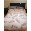 Image 1 : Double Bed w/ Headboard and Sealy Silver Posturepedic Mattress w/ Bedding