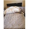 Image 2 : Double Bed w/ Headboard and Sealy Silver Posturepedic Mattress w/ Bedding