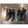 Image 1 : Mens' Dress Boots (Boulet of Canada - Size Unknown), Slip on Galoshes (Large), Shoe Horns, and More!