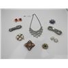 Image 1 : Assortment of Vintage Costume Jewelry - Pins, Bracelets, Earrings, Necklace