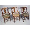 Image 1 : A Group of Three Victorian Walnut and Mahogany Side Chairs with Needlepoint Seats.
