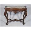 Image 1 : A Belgian Carved Mahogany and Marble Topped Console.