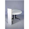 Image 2 : A Contemporary Metal and Masonite Table with Five Metal Chairs.