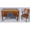 Image 1 : An Arts and Crafts Style Oak Desk and Armchair.