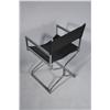 Image 2 : A Chrome and Black Leather Folding Chair.
