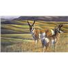 Image 1 : S. Woods, Elk in a Landscape, Watercolor,