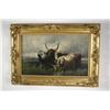 Image 2 : Henry Collins Bispham (American, 1841-1882) Cattle in Landscape, Oil on Canvas,
