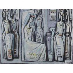Branko Kovacevic (Yugoslavian/French, 1911-1988) Female Figures, Oil on canvas,