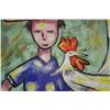 Image 4 : Frank Reyes (20th Century) Boy with Chicken, Gouache,