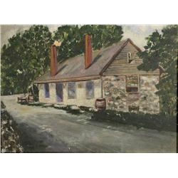 Marjorie Dorsey Martinet (1886-1981) Old Slaves Quarters, Oil on board.