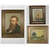 Image 1 : A Group of Three Decorative Paintings by Various Artists, Including LeRoy Vallance and Dyro.