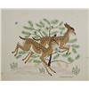 Image 1 : Harrison Begay (American, b.1917) Deer, Silkscreen,