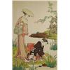 Image 1 : Torii Kiyonaga (Japanese, 19th Century) Women in Iris Pond, Woodblock print,