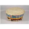 Image 1 : An American Indian Hide and Painted Wood Drum.