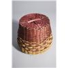 Image 3 : An American Indian Coiled and Woven Lidded Basket with Colored Decoration.