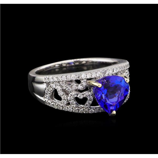 14KT White Gold 2.18 ctw Tanzanite and Diamond Ring