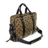 Image 3 : MCM Beige Monogram Visetos Canvas Leather Marble Briefcase Bag